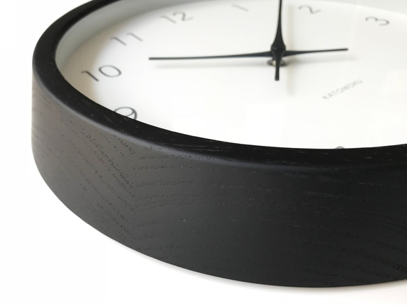 KATOMOKU muku clock 7 ブラック km-60BKRC 電波時計 掛け時計 4枚目の画像