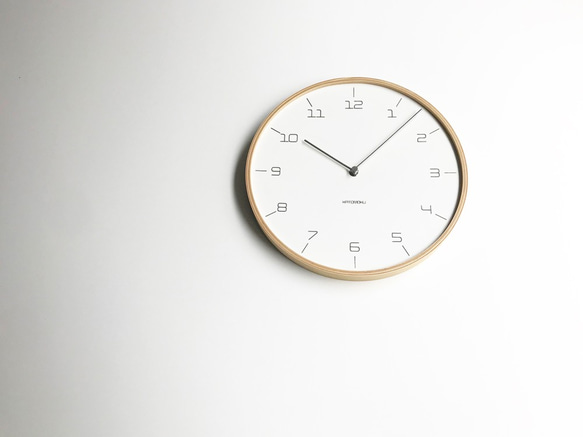 KATOMOKU plywood clock 7 ナチュラル km-71N 2枚目の画像