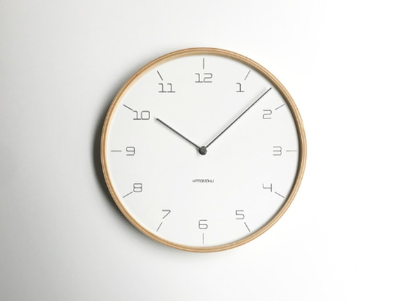 KATOMOKU plywood clock 7 ナチュラル km-71N 3枚目の画像