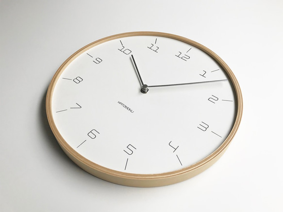 KATOMOKU plywood clock 7 ナチュラル km-71N 5枚目の画像