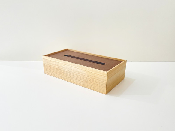 KATOMOKU 紙巾盒 自然色 km-66N 桐木 第4張的照片