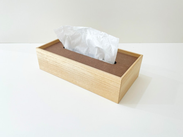 KATOMOKU 紙巾盒 自然色 km-66N 桐木 第5張的照片