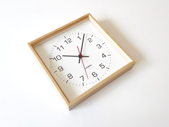 KATOMOKU muku square clock 2 km-65N 連続秒針 四角 掛け時計 5枚目の画像