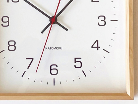KATOMOKU muku square clock 2 km-65N 連続秒針 四角 掛け時計 7枚目の画像