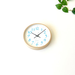 KATOMOKU plywood clock 20 ライトブルー km-119LB 掛け時計 連続秒針 2枚目の画像