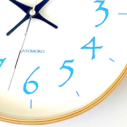 KATOMOKU plywood clock 20 ライトブルー km-119LB 掛け時計 連続秒針 7枚目の画像