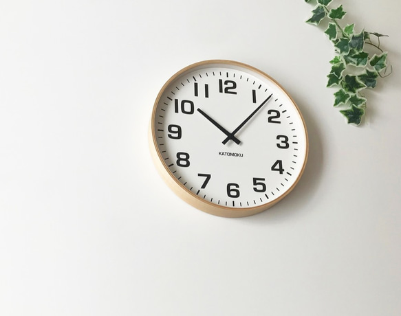 KATOMOKU plywood clock 15 km-92NRC ナチュラル 電波時計 1枚目の画像