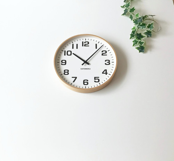 KATOMOKU plywood clock 15 km-92NRC ナチュラル 電波時計 2枚目の画像