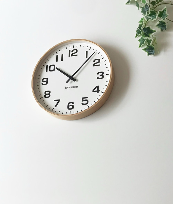 KATOMOKU plywood clock 15 km-92NRC ナチュラル 電波時計 3枚目の画像