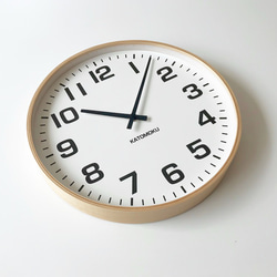 KATOMOKU plywood clock 15 km-92NRC ナチュラル 電波時計 5枚目の画像