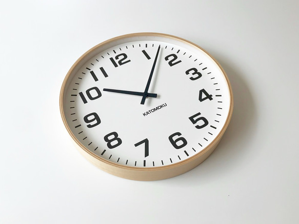 KATOMOKU plywood clock 15 km-92NRC ナチュラル 電波時計 5枚目の画像