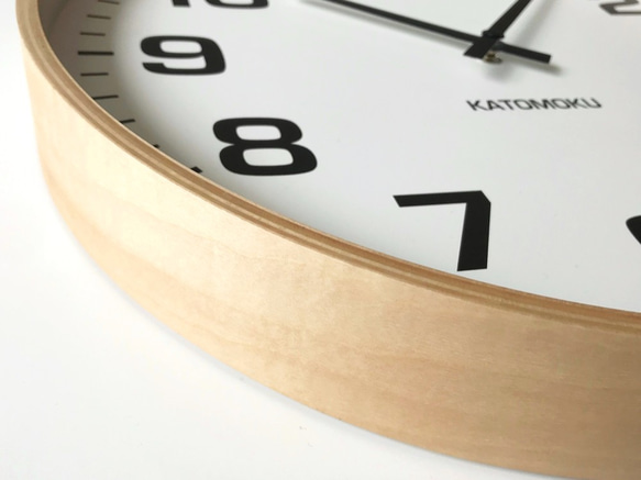 KATOMOKU plywood clock 15 km-92NRC ナチュラル 電波時計 6枚目の画像
