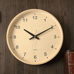 KATOMOKU plywood wall clock ナチュラル 電波時計 連続秒針 km-34LRC φ304mm 1枚目の画像