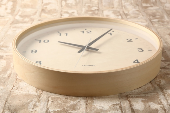 KATOMOKU plywood wall clock ナチュラル 電波時計 連続秒針 km-34LRC φ304mm 3枚目の画像