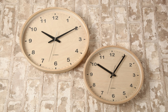 KATOMOKU plywood wall clock ナチュラル 電波時計 連続秒針 km-34LRC φ304mm 5枚目の画像