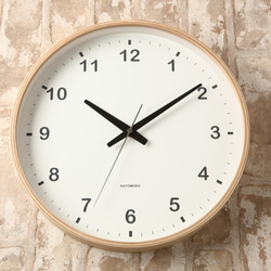 KATOMOKU plywood wall clock ナチュラル 電波時計 連続秒針 km-33LRC φ304mm 1枚目の画像