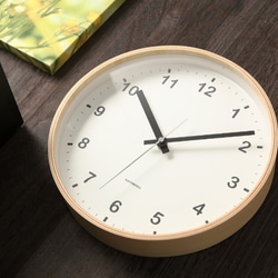 KATOMOKU plywood wall clock ナチュラル 電波時計 連続秒針 km-33MRC φ252mm 1枚目の画像