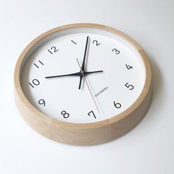 KATOMOKU muku round wall clock 13 ナチュラル km-104NARC 電波時計 2枚目の画像