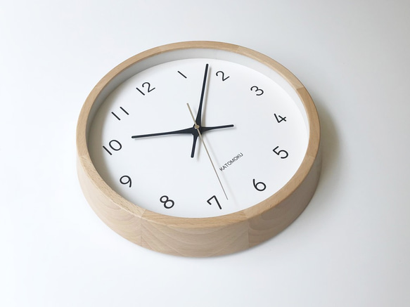 KATOMOKU muku round wall clock 13 ナチュラル km-104NARC 電波時計 2枚目の画像