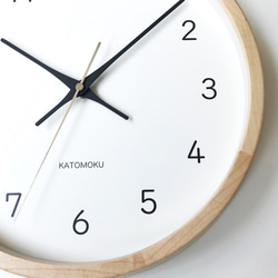 KATOMOKU muku round wall clock 13 H.メープル km-104HMRC 電波時計 6枚目の画像