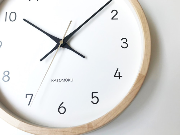 KATOMOKU muku round wall clock 13 H.メープル km-104HMRC 電波時計 6枚目の画像