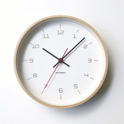 KATOMOKU plywood clock 16 ナチュラル km-105NARC 電波時計 連続秒針 4枚目の画像