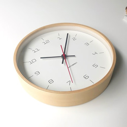 KATOMOKU plywood clock 16 ナチュラル km-105NARC 電波時計 連続秒針 6枚目の画像