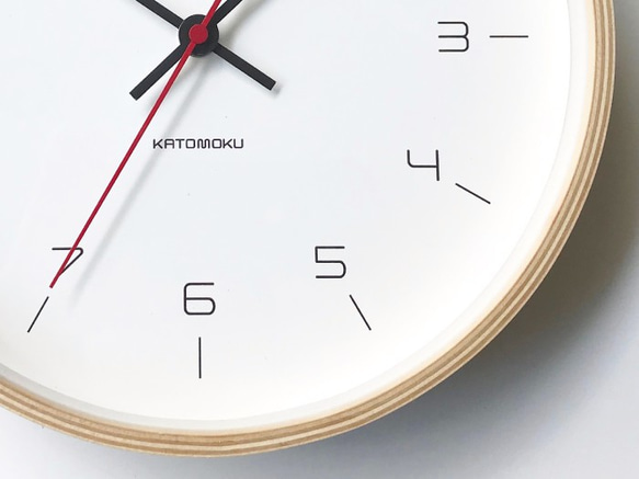 KATOMOKU plywood clock 16 ナチュラル km-105NARC 電波時計 連続秒針 7枚目の画像