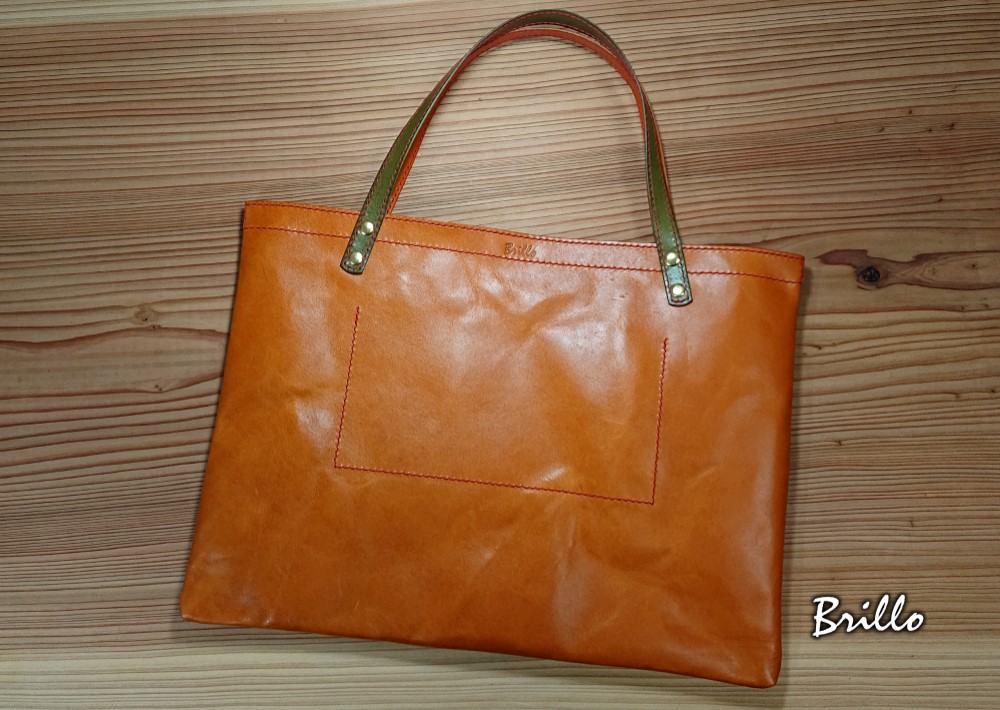 【送料無料】栃木レザー　Ａ4トート　オレンジ＆カーキ 10,920円