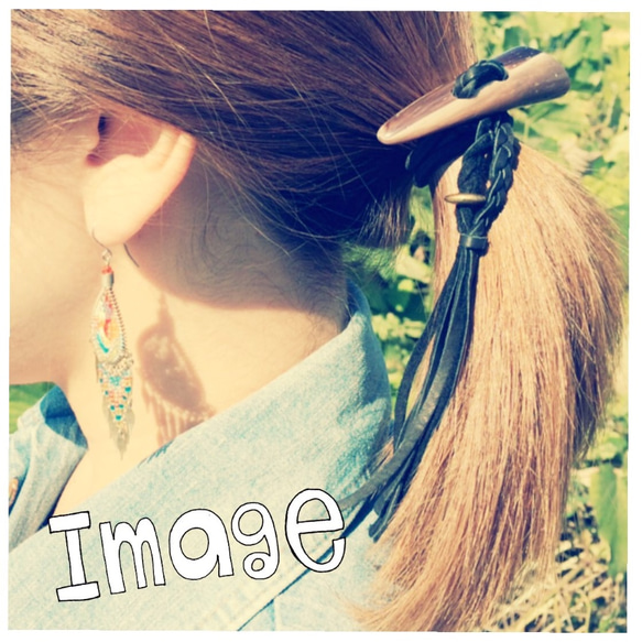 AMS / leather hair accessory 4枚目の画像