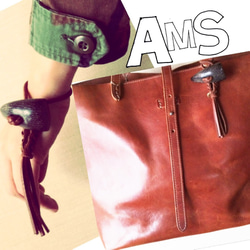 AMS / leather hair accessory 2枚目の画像