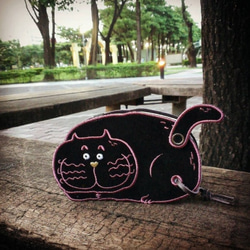 吉普貓  刺繡 便條本 筆記本 附束口袋  Take your jeep cat for a walk! 第3張的照片