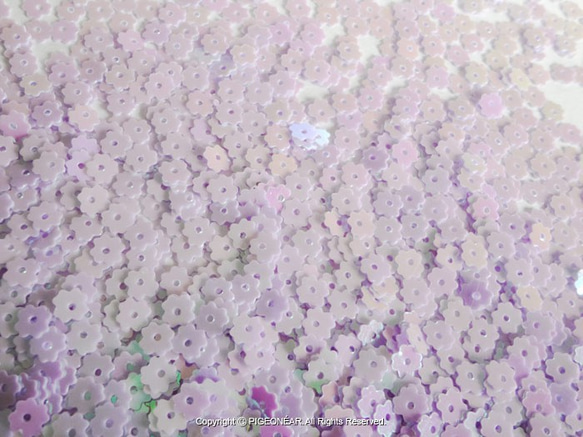 ★再販!花型スパンコール5mmナカ穴薄紫(4spa_A) 7枚目の画像