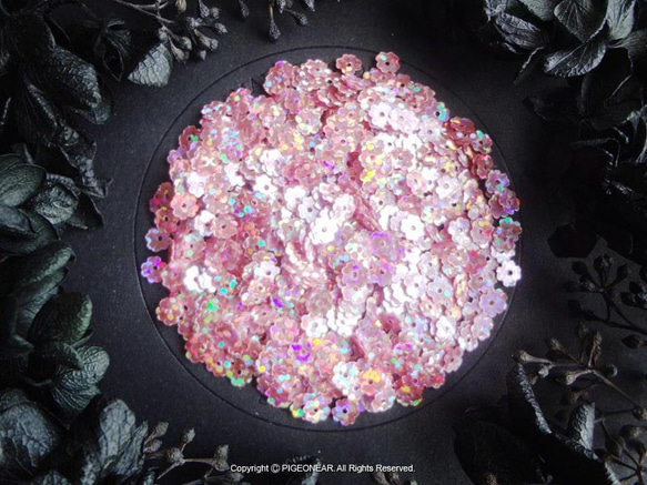 ☆再販3!花型スパンコール5mmナカ穴-MixPink(4spa_B) レジン