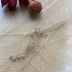シングルflowerピアス ホワイトパール 2枚目の画像