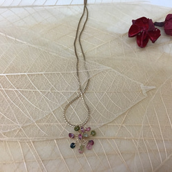 紫陽花ネックレス トルマリン 2枚目の画像