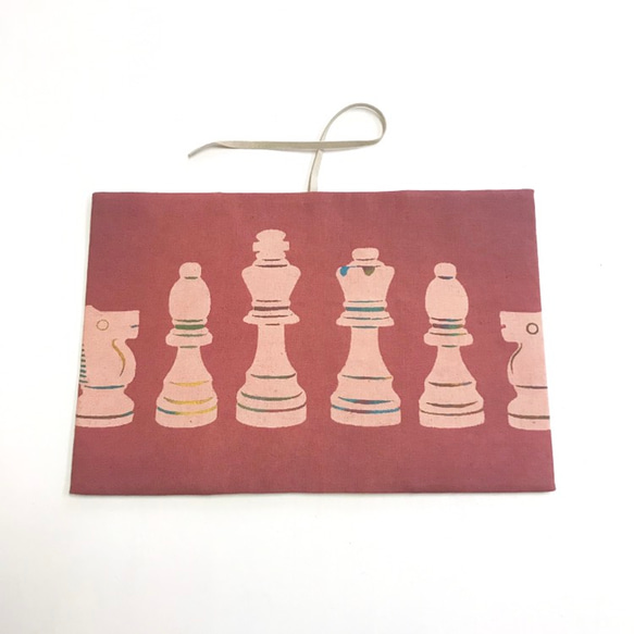 文庫本ブックカバー［チェス］赤 3枚目の画像