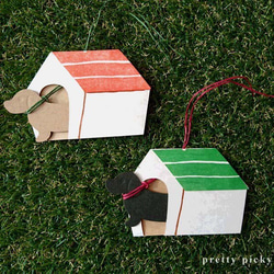 ダックスメッセージカード＆犬小屋封筒セット 1枚目の画像