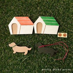 ダックスメッセージカード＆犬小屋封筒セット 4枚目の画像