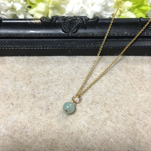 14K（金保証） 本翡翠ネックレストップ 1.3g 東Y7-0528⭐︎1F
