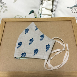 【再販】てづくり内側無地ダブルガーゼの立体マスク 3枚目の画像