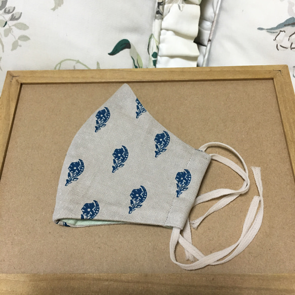 【再販】てづくり内側無地ダブルガーゼの立体マスク 3枚目の画像