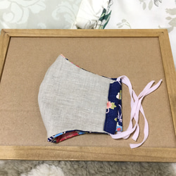 【お正月、成人式、結婚式にも♫】表は和柄、内側日本製ダブルガーゼの立体マスク 5枚目の画像