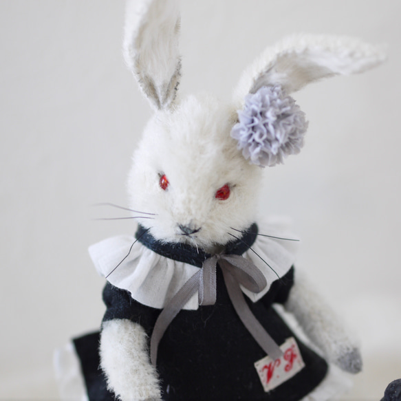 【送料無料】シロウサギ mode 22㎝　テディベア 5枚目の画像