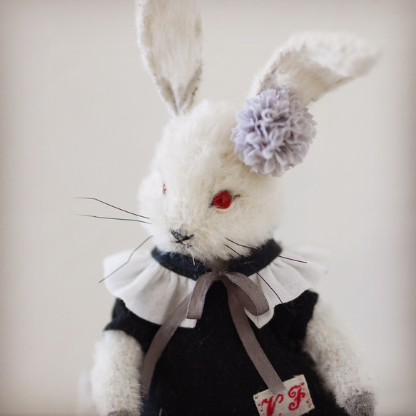 【送料無料】シロウサギ mode 22㎝　テディベア 8枚目の画像