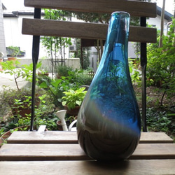 ボトル花器：青いオーロラ 4枚目の画像