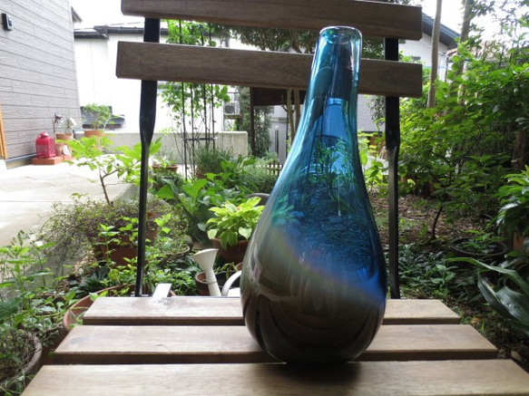 ボトル花器：青いオーロラ 4枚目の画像
