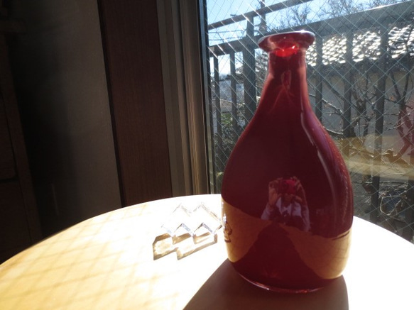 ボトル花器：紅鳶 2枚目の画像