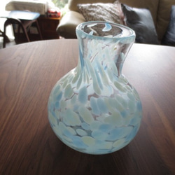 ガラス花器：Flower ブルーパラダイス 2枚目の画像