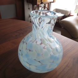 ガラス花器：Flower ブルーパラダイス 3枚目の画像